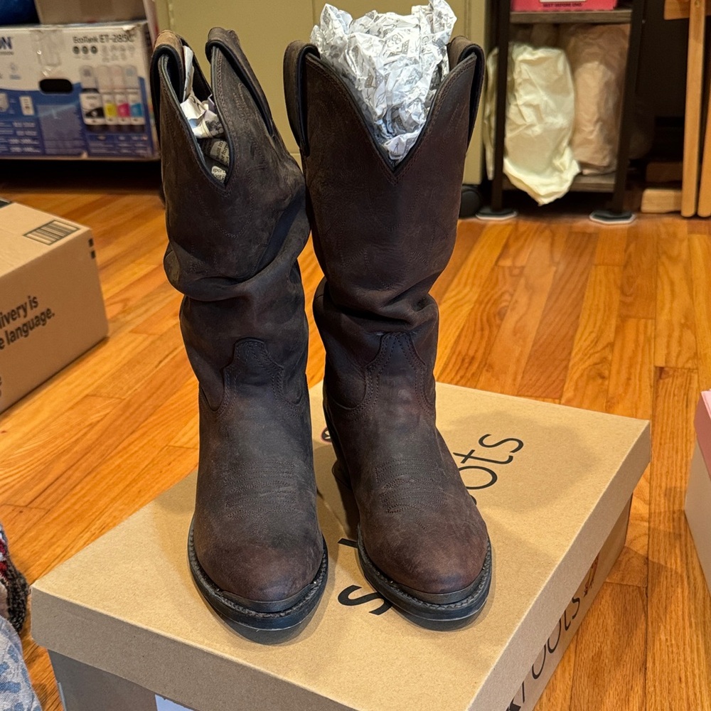 Sakroots Brown Leather Cowboy Boots
